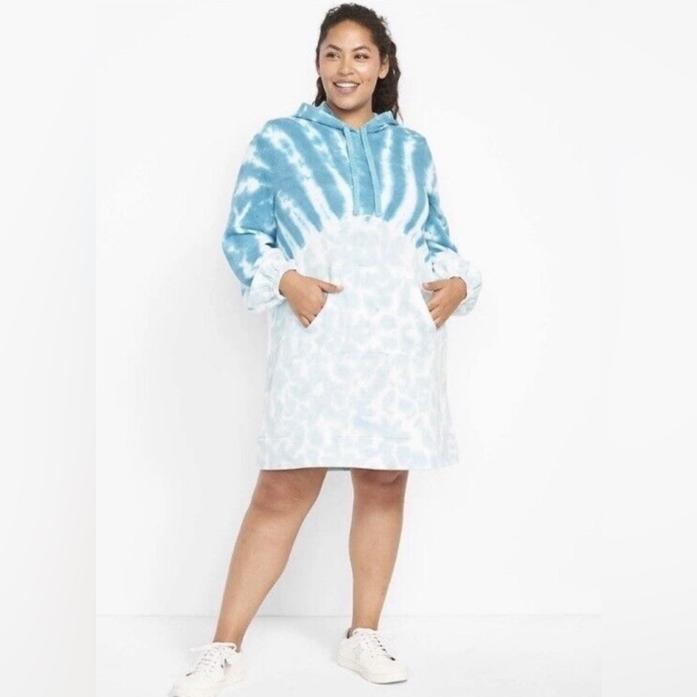 Livi Tie Dye Hoodie Sweatshirt Dress 18 New